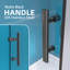 Porte de salle de bain pivotante à panneau pivotant sans cadre 36 "- 37 1/4" x H 72 "avec poignée en verre trempé-101257021-101257024