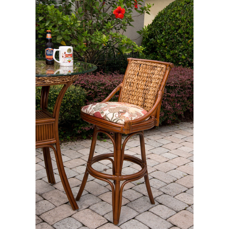 Dastyn Swivel Upholstered Counter Stool, Dum Dum Natural, Sienna