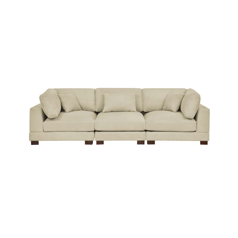 Assuntino 112'' Corduroy Sofa, Cream