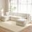 Joko 130.7" 6-Seater Corduroy Reversible Modular Corner Sectional Sofa with Ottoman U-Shape-1392584188