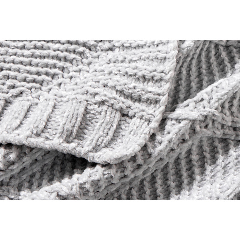 Jeté Diamond Chenille - Gris, Grey