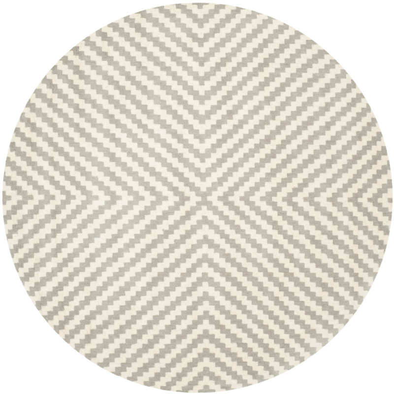 Sanyla Hand Tufted Wool Geometric Rug, Round 6'