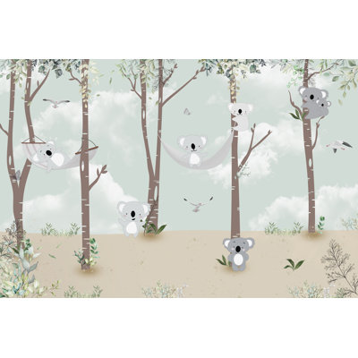 Cute Animal Panda Print Kids Wallpaper