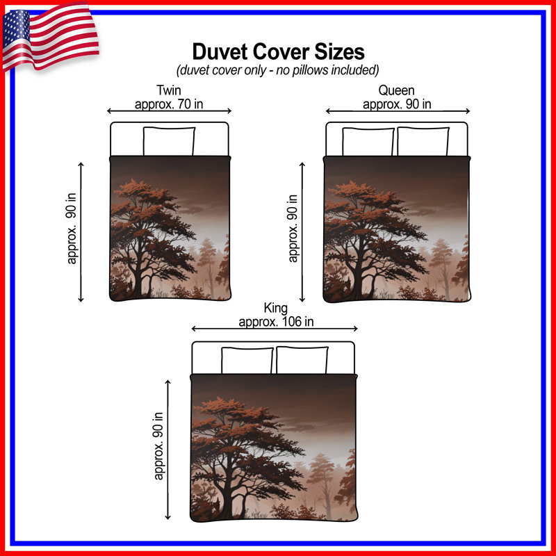 Housses de couette Misty Forest Deer, Lit simple