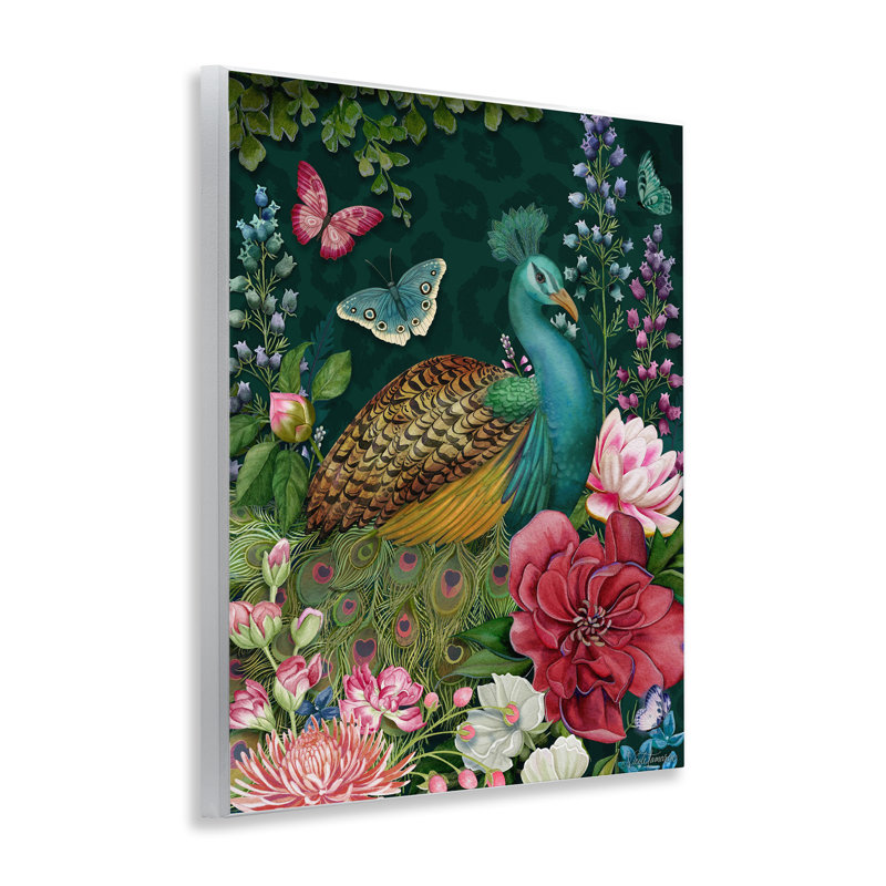 Plaque murale Wild Garden Peacock, design par Nicole Tamarin