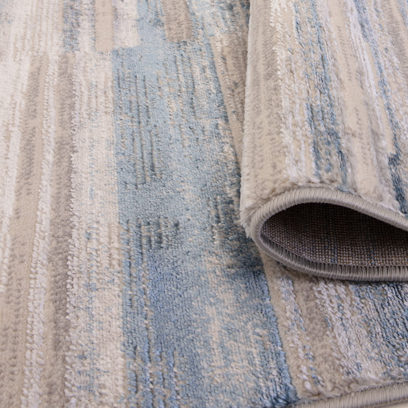 Anandita Stripe Blue Area Rug, Rectangle 200 x 275 cm