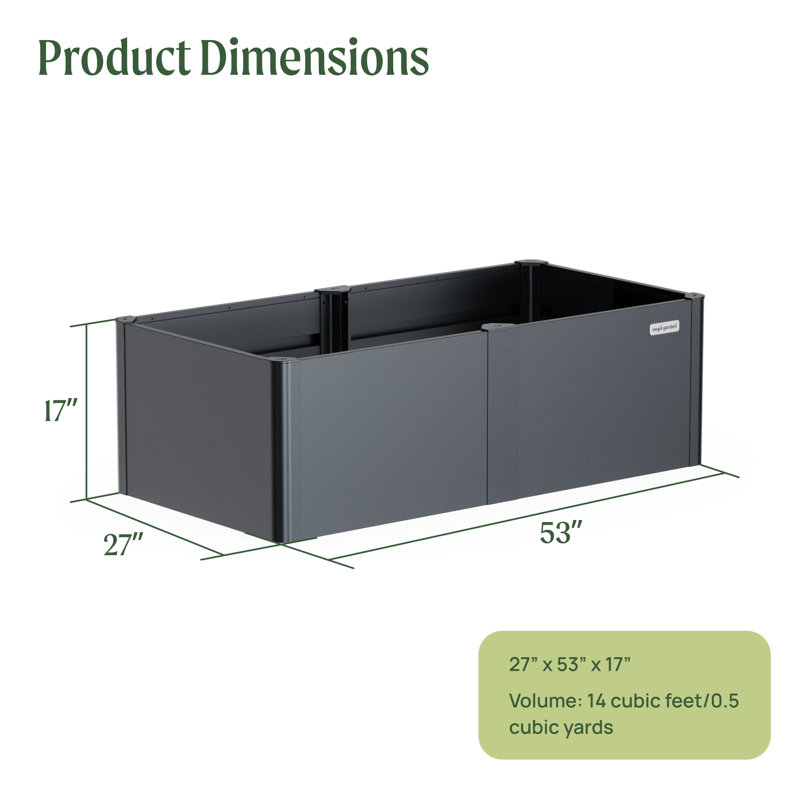 Midnight Blue 17" Tall Metal Outdoor Raised Garden Bed