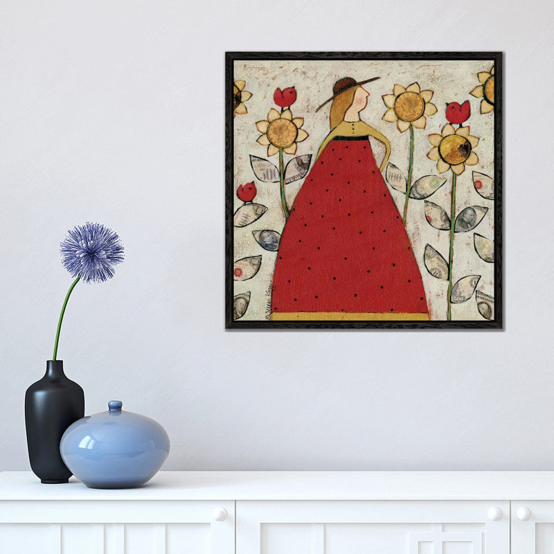 Money Grows by Teresa Kogut - Print on Canvas, Black Floater Framed, 45.72cm H x 45.72cm W x 3.81cm D