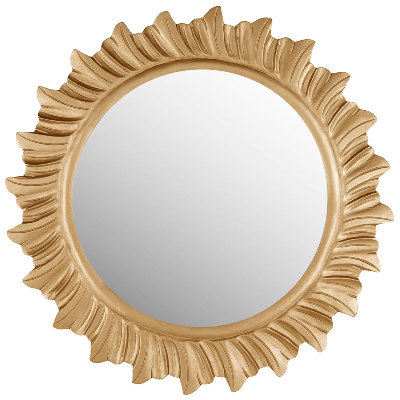 Engineered Wood Flat Wall Mirror, Gold