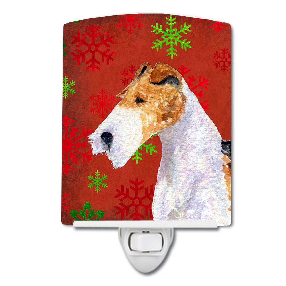 Fox Terrier Snowflakes Holiday Christmas Ceramic Night Light Caroline's Treasures