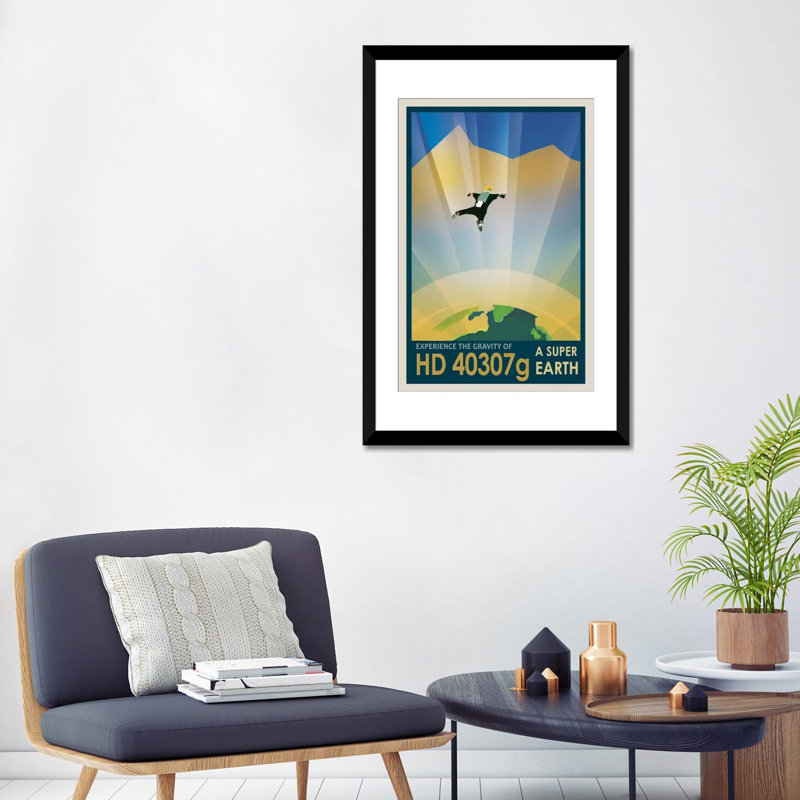 HD 40307G par la NASA-impression d’art graphique sur toile tendue, H 32 po x l 24 po x P 1 po, Papier d'art encadré noir