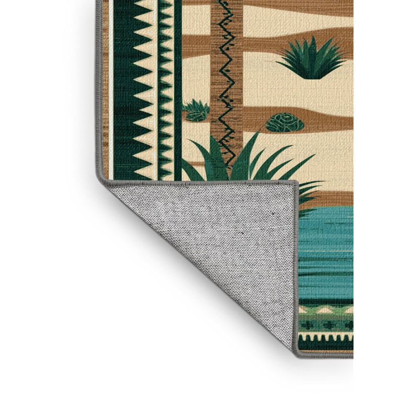  Tapis lavable Desert Oasis Southwestern, Carré 7 pi