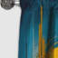Pierre fluide bleue et jaune II - rideau en marbre abstrait - rideau occultant en marbre - 1 panneaux-810451274
