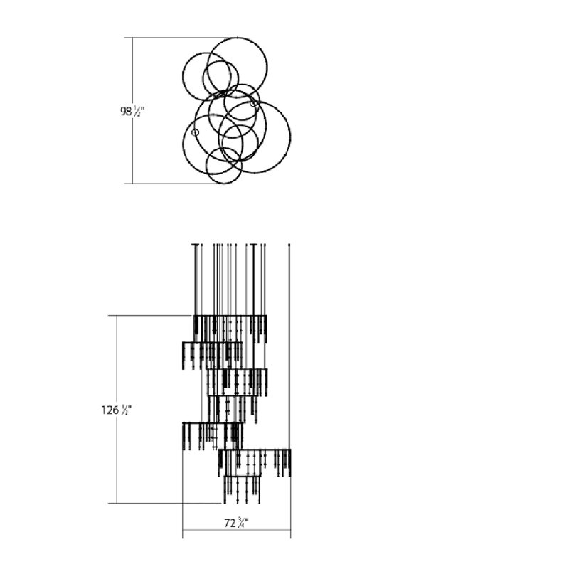 Lustre intégré à intensité variable en verre 300K