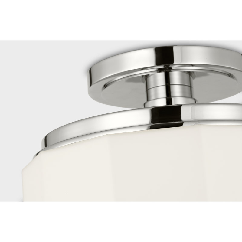 1 - Light Flush Mount, Polished Nickel