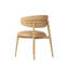 Chaise rembourrée en cuir Olimpio, brun clair
