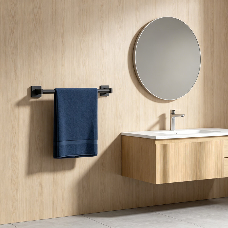Barre à serviettes 16 po pour salle de bain, porte-serviettes mural, noir, paquet de 2