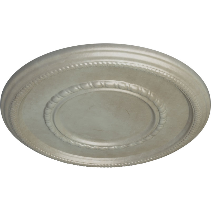 Endurathane Federal Roped Large Ceiling Medallion, 17 3/8"OD x 1 1/8"P (Fits Canopies up to 7 3/4"), Hand-Painted Flash Gold Finish