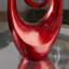 Abstract red polystone sculpture-107635934