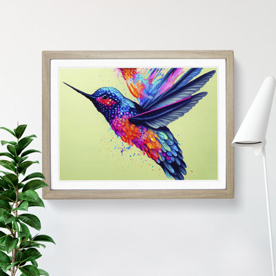 Hummingbird Splatter Vol.2 Abstract 1 Piece Single Picture Frame Painting