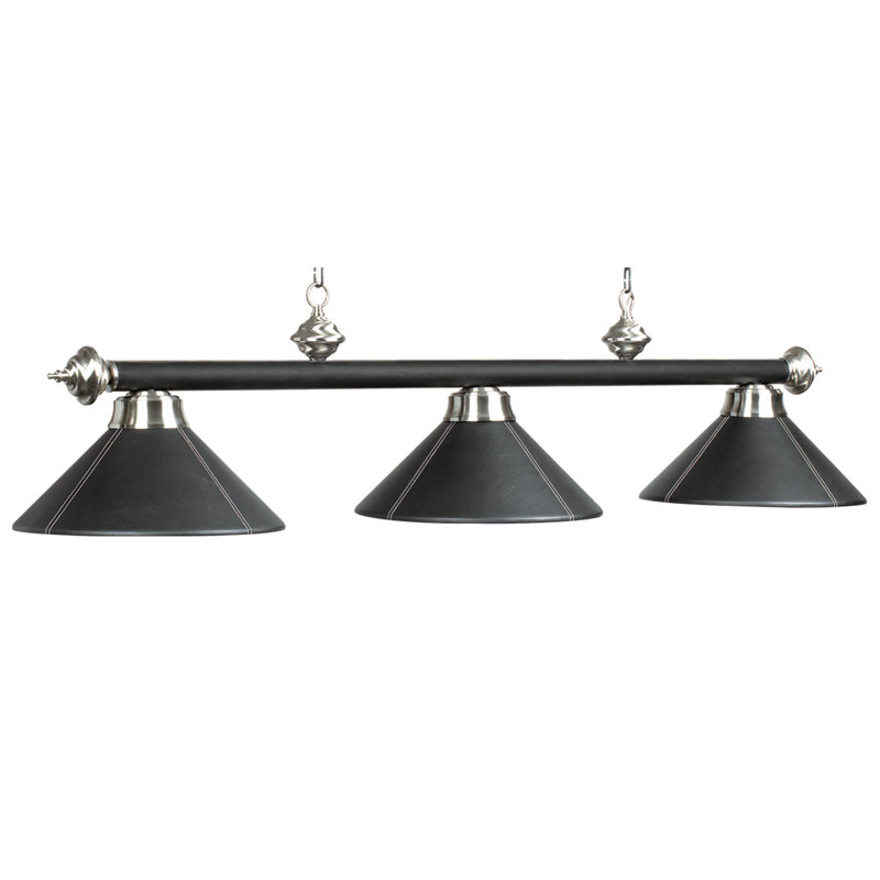Luminaire suspendu pour table de billard Bowdon, 54 po, Cuir noir