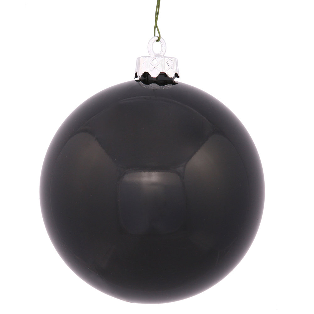 Holiday Décor Ball Ornament, 2.75" H x 2.75" W x 2.75" D, Black