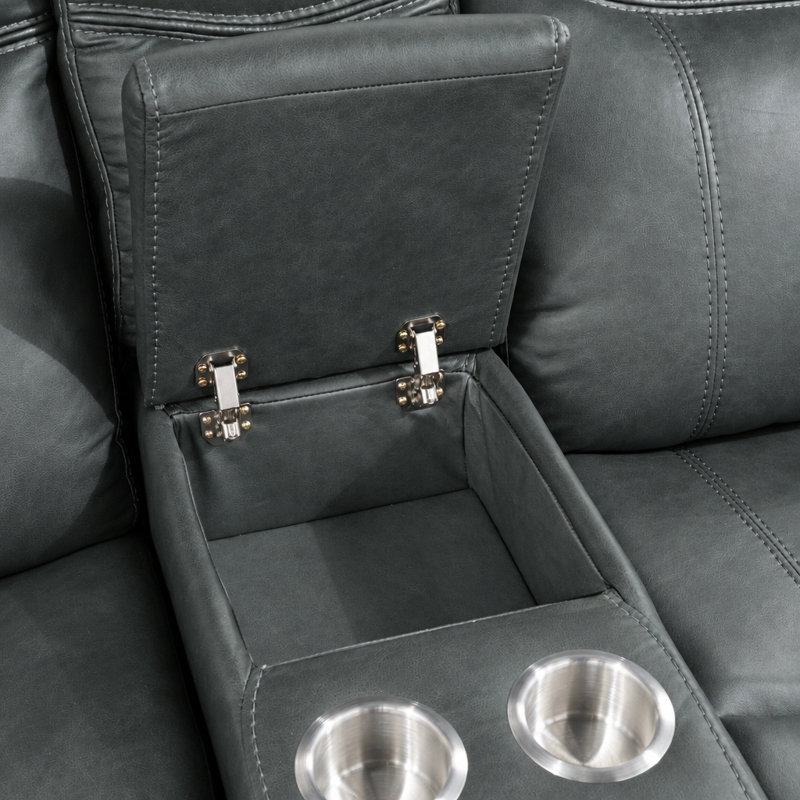 Ensemble de canapé inclinable manuel transitionnel, Dark Grey