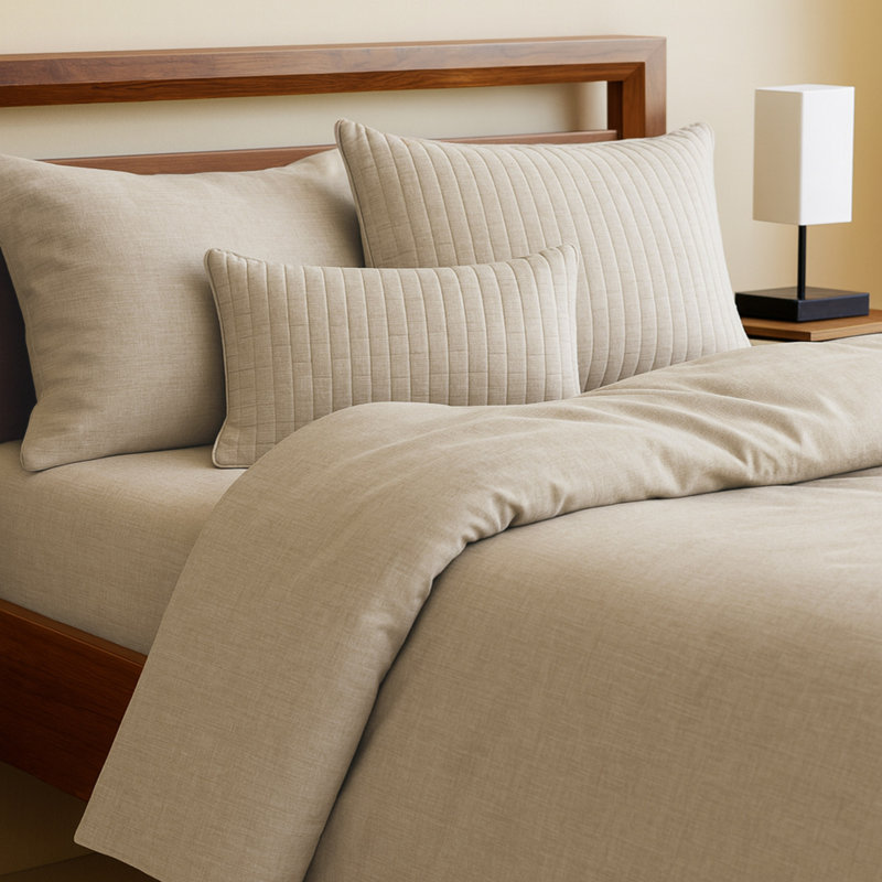 Housse de couette BedVoyage - Viscose de bambou + coton - respirante et légère, Housse de couette pour grand lit, Sable