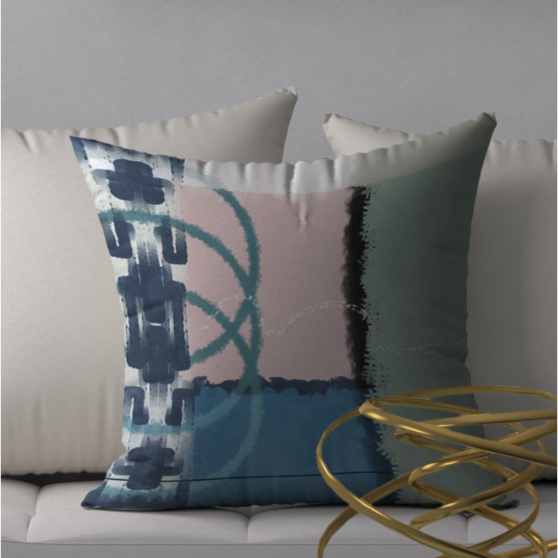 Abstract Throw Pillow, 24" H x 24" W