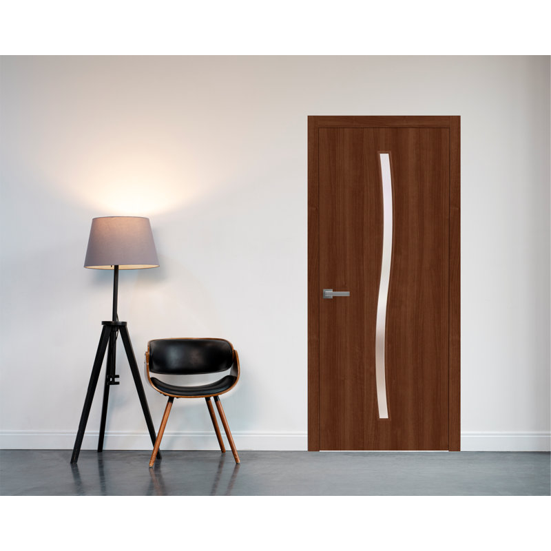 Panneau de porte à dalle - ESSENTIAL 8002 - Portes en placage de bois - Penderie coulissante, 32 po x 84 po, Noyer Franko