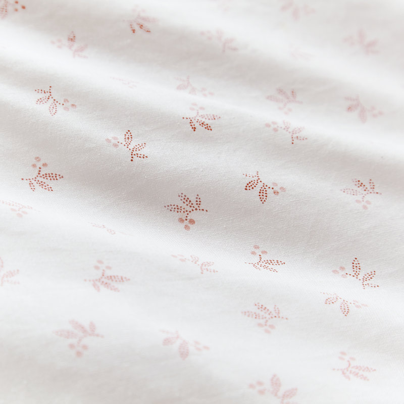 Leaf Sprig Duvet Cover Set, Pink Floral, Kingsize Duvet Cover + 2 Pillowcases