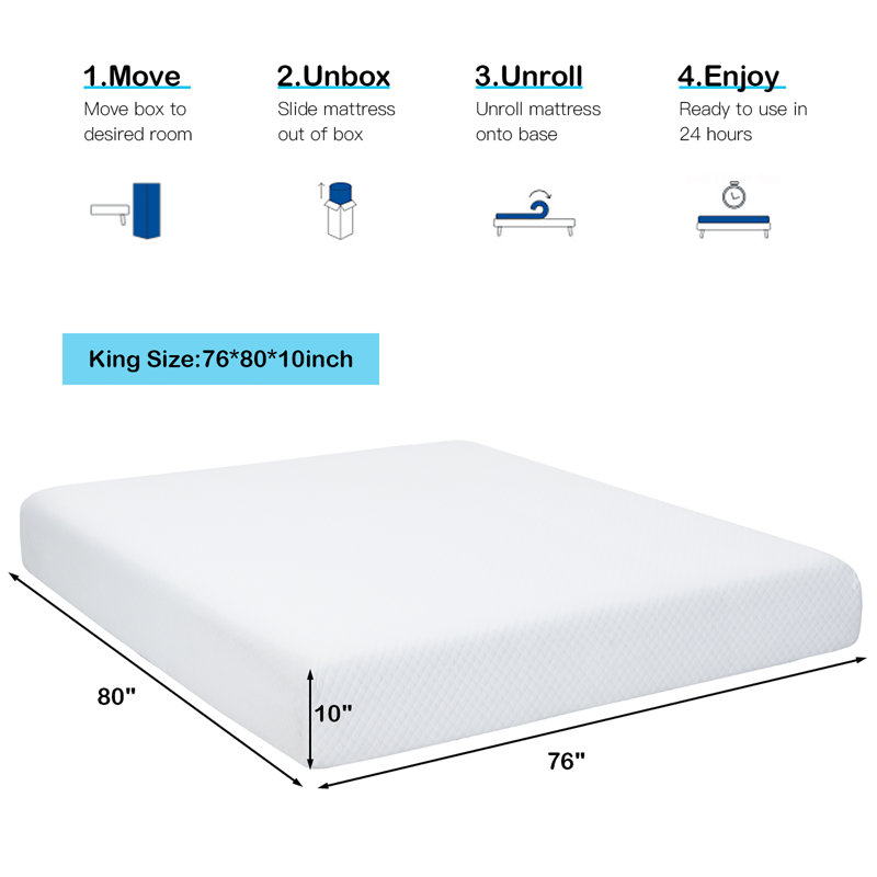 Lovitz 10'' Medium Sofa Bed Jacquard Mattress, King
