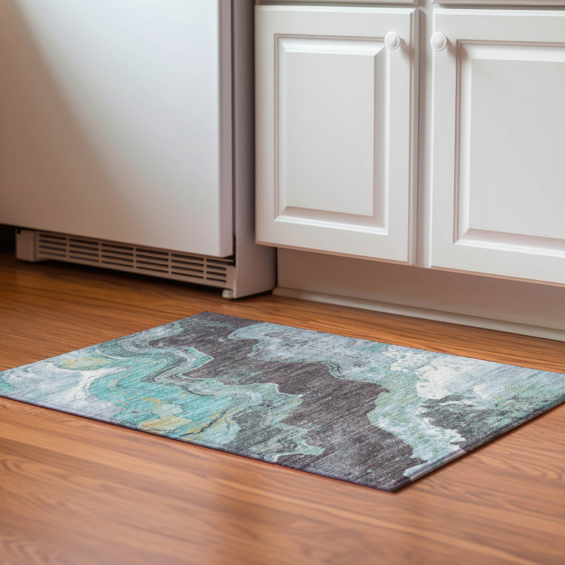 Premium Machine Washable Jakiyra AMF1907 Abstract Rug, Rectangle 1'8" x 2'6"