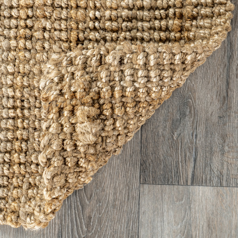 Waring Farmhouse Handmade Flatweave Jute Natural Area Rug, Rectangle 9'6" x 13'6"