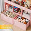 Boîte de rangement pour jouets H 51,7 po, rangement pour animaux en peluche de grande capacité avec 2 tiroirs de rangement mobiles, 3 cubes de rangement, bibliothèque pour chambre d'enfant, salle de jeux (rose)-448700045