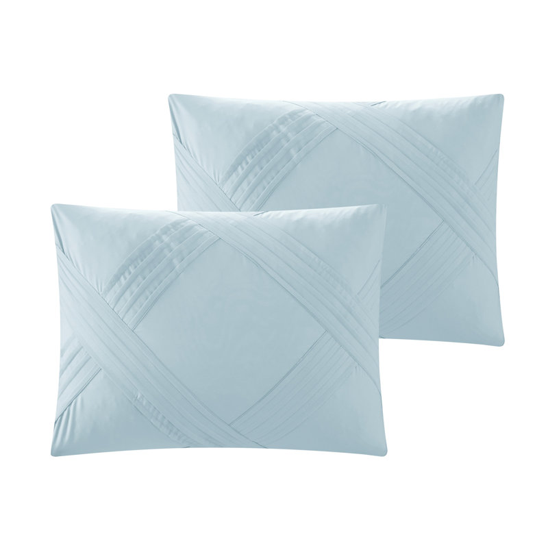 Ensemble d'édredon en duvet bleu 180 fils, Très grand lit
