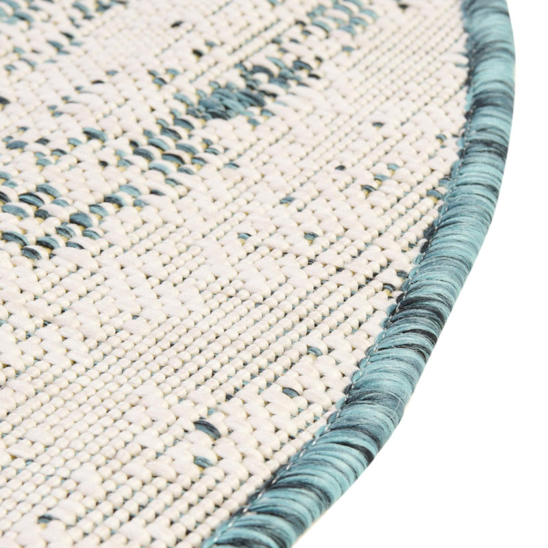 Tapis extérieur bleu iris, Rond 3 pi