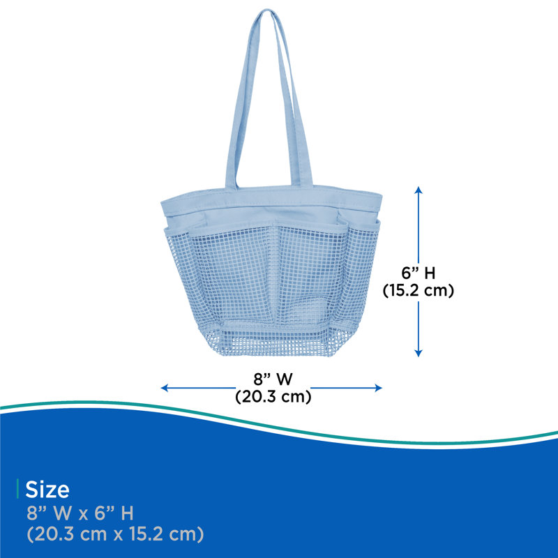 Kenney Portable 7-Pocket Mesh Shower Tote, Blue