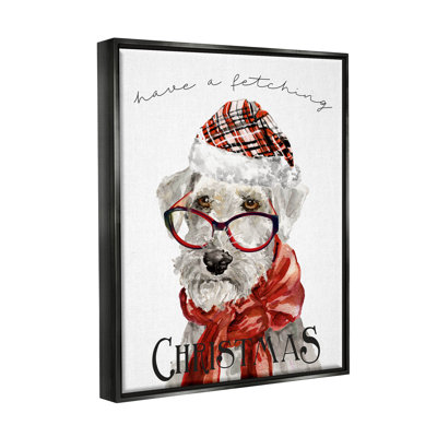 «Have a Fetching Christmas Dog» par Livi Finn - peinture sur bois