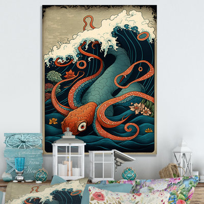 " Japanese Landscape With Octopus II "