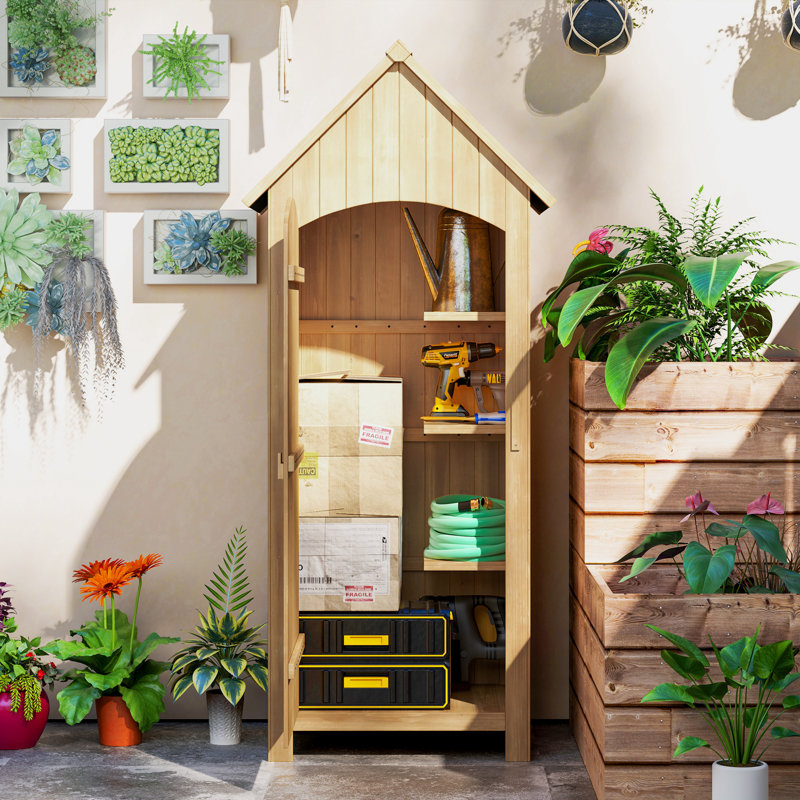 3 ft. W x 2 ft. D Solid Wood Sloped Tool Shed