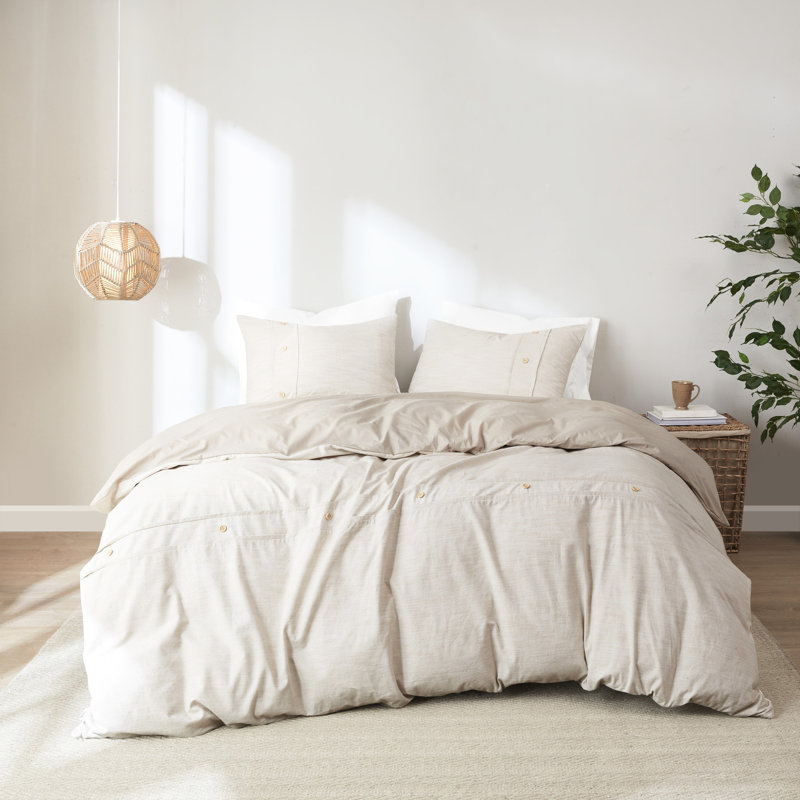 Housse de couette douce en coton biologique très grand / très grand naturel