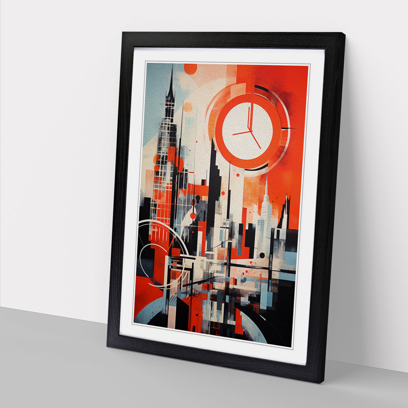 London Constructivism - Framed Print, 34cm H x 25cm W x 2cm D, Black