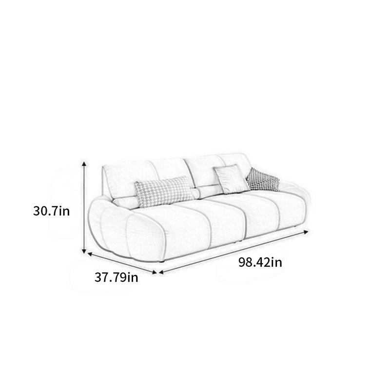Canapé French, 3, H 30,7 po x l 98,42 po x P 37,79 po