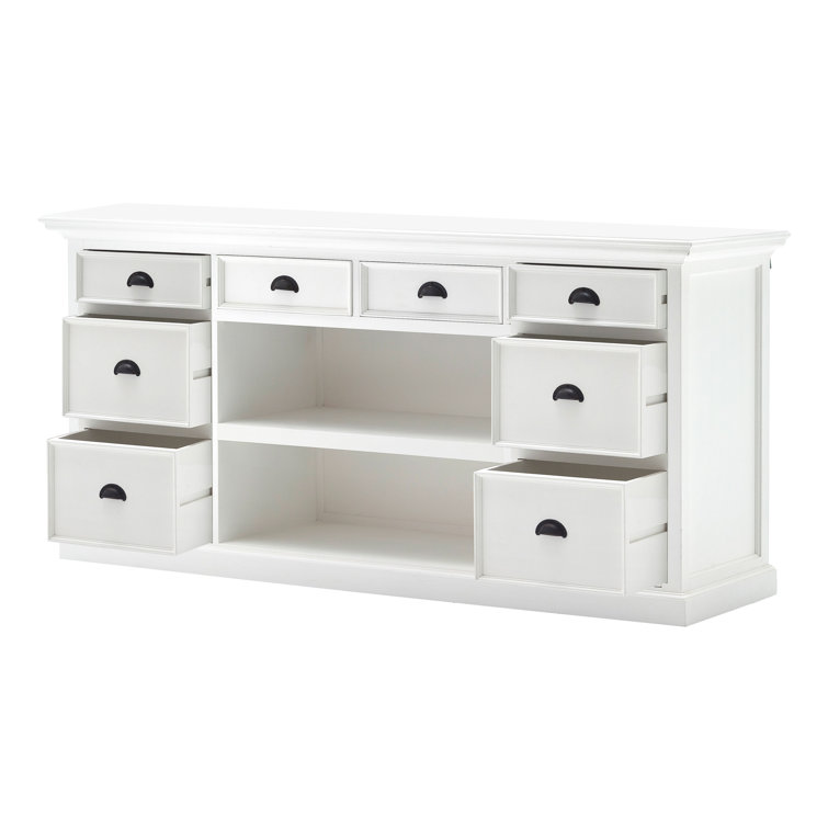 Halifax Castine Library Hutch Unit Bottom with basket set