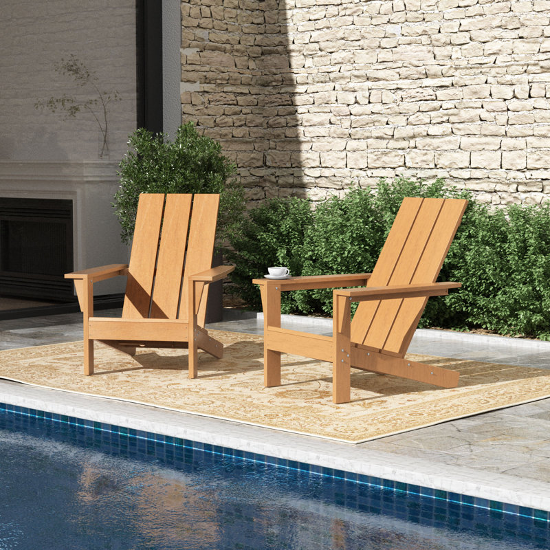 Chaises Adirondack modernes en PEHD toutes saisons, Tanné