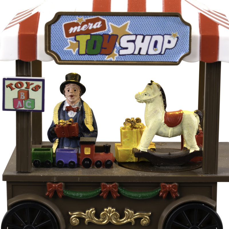 Pièce de village de Noël à jouets lumineux et animé à DEL - 5 po