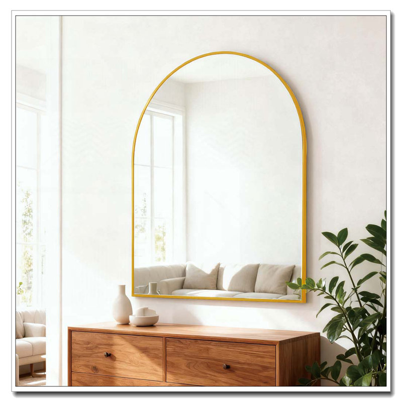 Miroir mural pour salle de bain, Doré