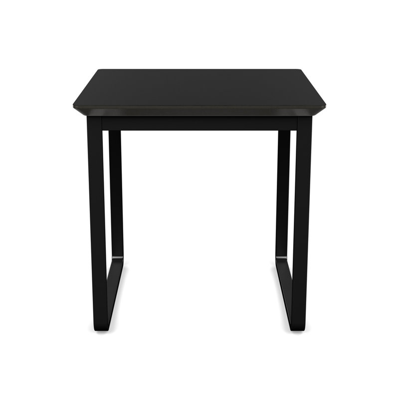 Gansett Waiting Reception End Table Metal Frame 20x20" High Pressure Laminate Top, Black, Midnight Black