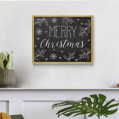 Merry Christmas Chalkboard -Framed Print - Restickable